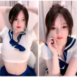 爆乳美女！可愛らしい新人ナースがエロチックな衣装を披露する配信【日本語】