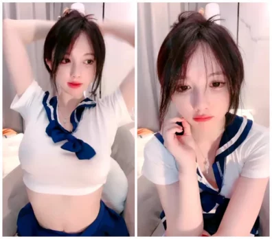 爆乳美女！可愛らしい新人ナースがエロチックな衣装を披露する配信【日本語】