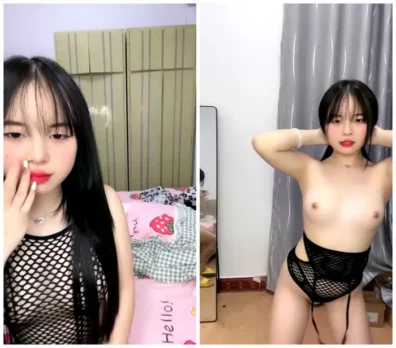 子供体型新人美女！かわいくて甘えん坊で未使用感あふれる。纯白镂空ブラ、大红唇と美脚特写。