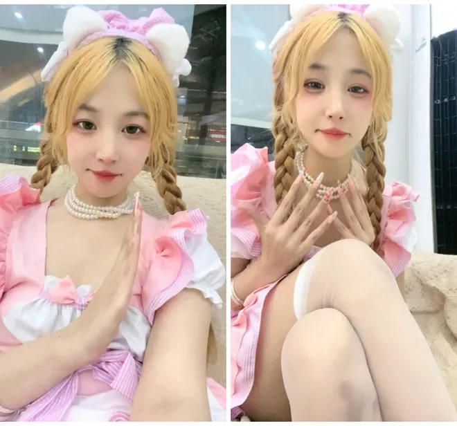 女仆風の金髪巨乳美女！屋外で大胆なプレイ！庭でパンツ脱ぎ尿漏れ、胸を覗かせ、トイレで全裸！極度の淫らさ