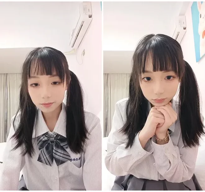 制服の可愛いお姫様が挑発的な姿を見せるライブ配信