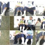 公園でおしゃべり♬ｃレベルの子が丸見えトライアングル☆★他ﾃﾆｽc女子4本