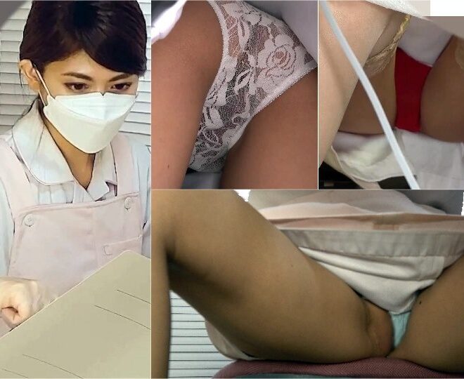 shika7 【おまた全開ビラビラはみ出し治療中盗撮】【ハーフ美人助手ローアングル食い込み赤パンティー】