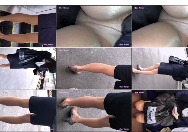 禁断のパンチラ第3弾☆紺スーツミニスカOLさん!伝線パンストに大興奮^ ^